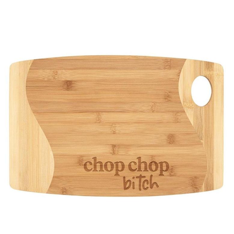 Chop Chop Bitch Cutting Board Organic Bamboo Eco Friendly Engraved Wood Funny Birthday Christmas Gift for Women Mom Grandma Friend Sister
