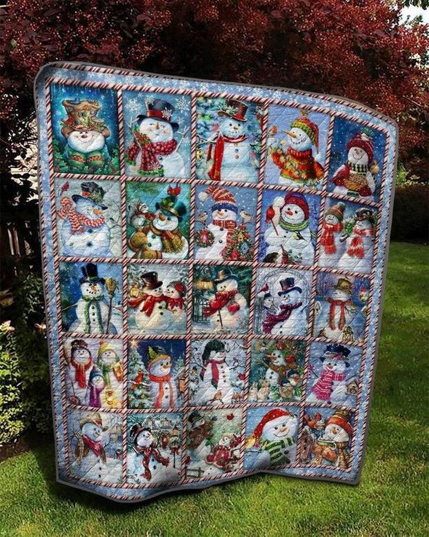 Christmas Blankets, Beautiful snowman blanket, Christmas gift for family, daddy and daughter, snowman gifts for mom,mother and son