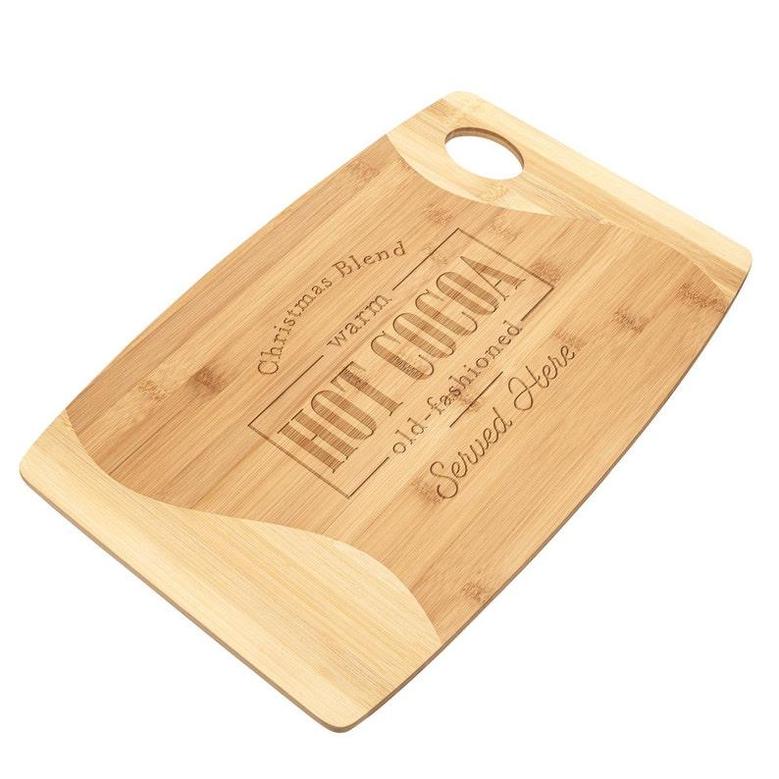 Christmas Blend Old Fashioned Hot Cocoa Served Here Bamboo Cutting Board Wood Engraved Holiday Kitchen Counter Table Decor Gift for Women