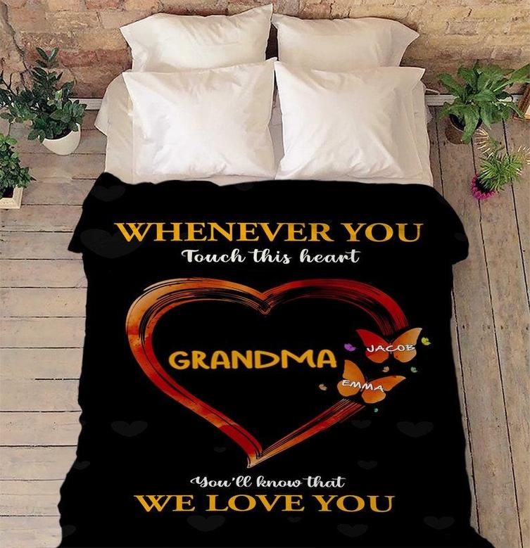 Cute Butterfly Print Blanket For Nana, Customized Gift For Christmas, Birthday, Customized Nana Gift, Gift For Mama/Grandma/Grandpa/Granny