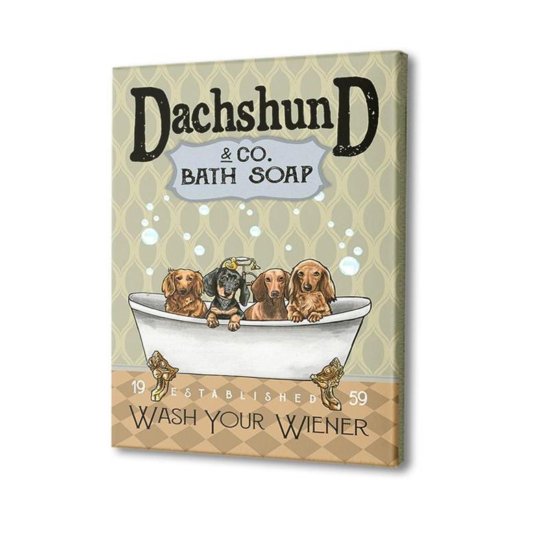 Dachshund Co Bath Soap Wash Your Wiener Canvas