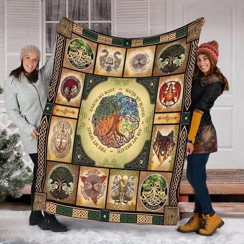 Earth My Body Air My Breath Fire My Spirit Water My Blood Blanket, Family Throw Blanket, Christmas Blanket, Blanket For Gifts