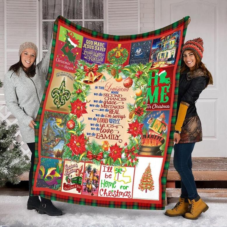 God Made Jesus Saved Louisiana Raised Blanket, Fleece Sherpa Mink Blankets, Christmas Gift, Anniversary Gift