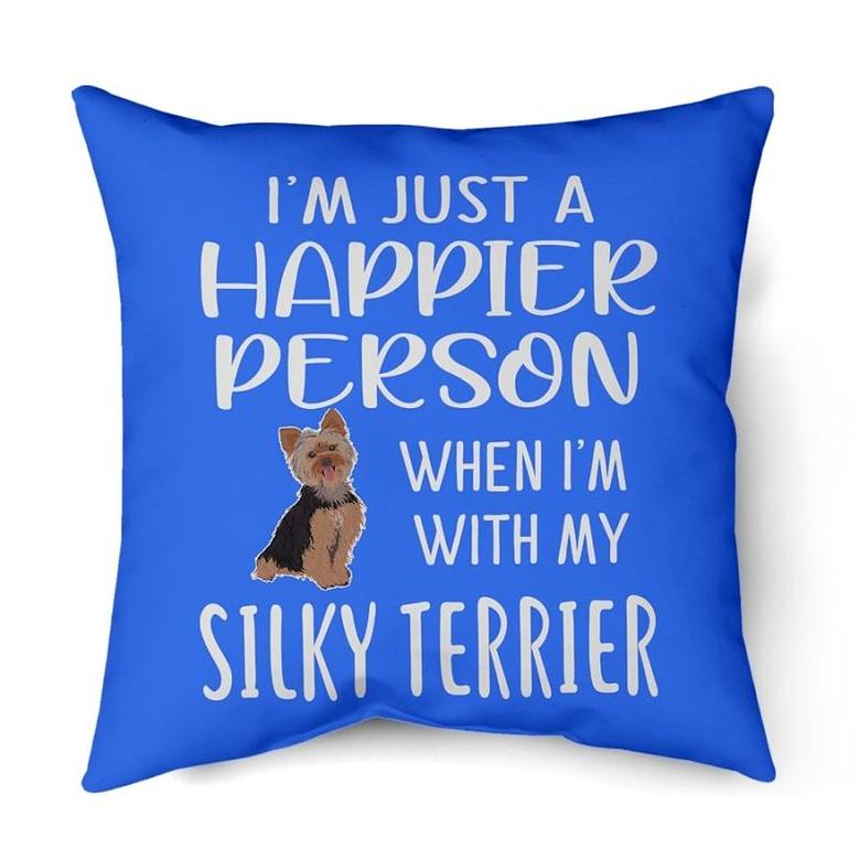 Happier person silky terrier