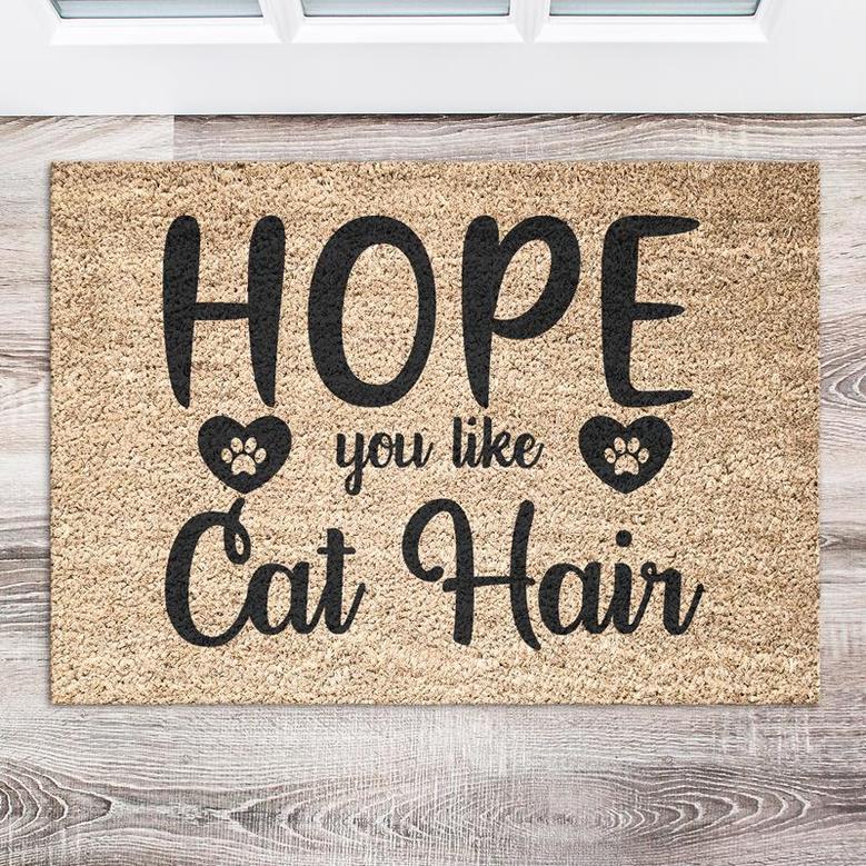 Hope You Like Cat Hair Doormat | Cat Paws Print