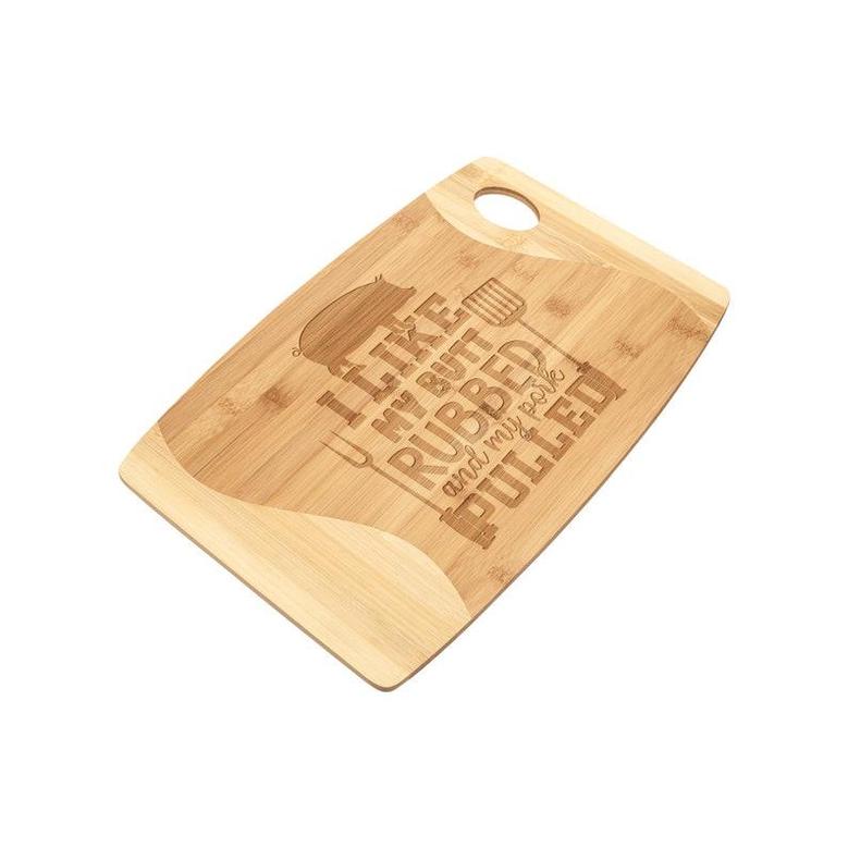 I Like My Butt Rubbed and My Pork Pulled Organic Bamboo Cutting Board Funny Grilling Cooking Kitchen Gift for Men Dad Grandpa Husband Guy
