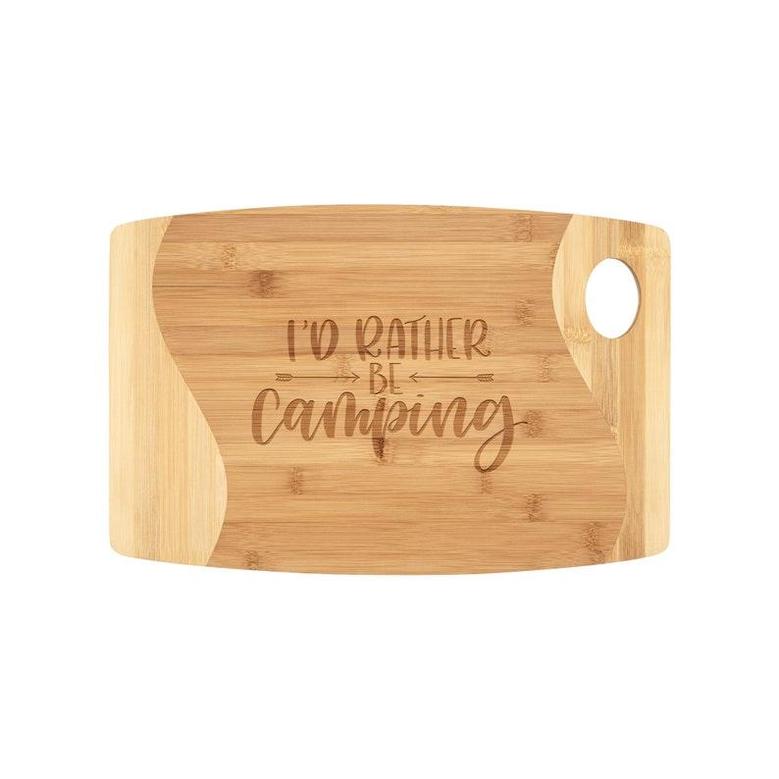 I'd Rather Be Camping Bamboo Laser Etched Cutting Board, Camping Kitchen, RV gifts Camper decor, RV decor, RV Access, Camping lover Gift