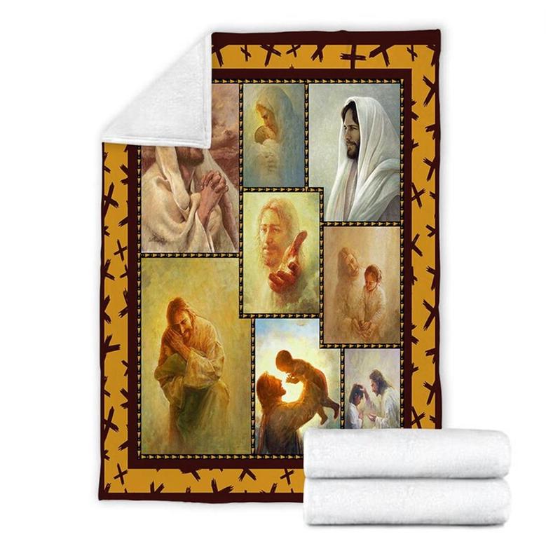 Jesus And Child Blanket, Special Blanket, Anniversary Gift, Christmas Memorial Blanket Gift Friends and Family Gift