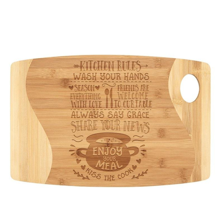 Kitchen Rules Wash Your Hands Season Everything with Love Enjoy Your Meal Kiss the Cook Cutting Board Birthday Christmas Gift for Women Mom Kitchen Rules Wash Your Hands Season Everything with Love Enjoy Your Meal Kiss the Cook Cutting Board Birthday Christmas Gift for Women Mom