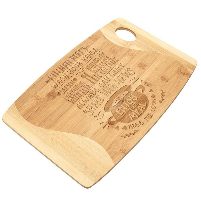 Kitchen Rules Wash Your Hands Season Everything with Love Enjoy Your Meal Kiss the Cook Cutting Board Birthday Christmas Gift for Women Mom Kitchen Rules Wash Your Hands Season Everything with Love Enjoy Your Meal Kiss the Cook Cutting Board Birthday Christmas Gift for Women Mom