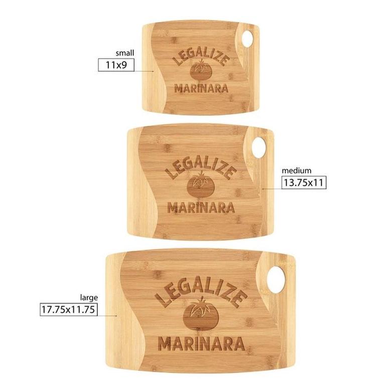 Legalize Marinara Bamboo Cutting Board Laser Engraved Wood Funny Italian Tomato Sauce Cooking Humor Birthday Christmas Gift for Men Women