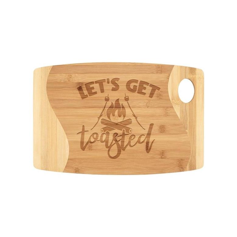 Let's Get Toasted Cutting Board, Laser Etched Bamboo Cutting Board, RV gifts Camper RV decor, Custom Camping Cutting Board, RV Kitchen