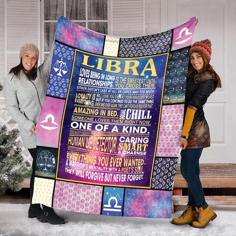 Libra Blanket, Fleece Sherpa Mink Blankets, Christmas Gift, Anniversary Gift