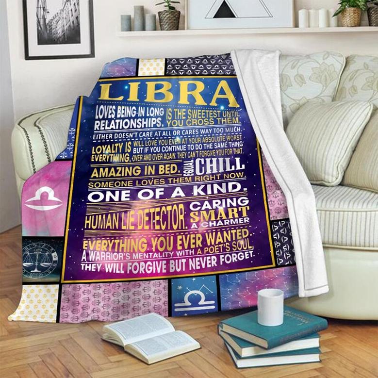 Libra Blanket, Fleece Sherpa Mink Blankets, Christmas Gift, Anniversary Gift