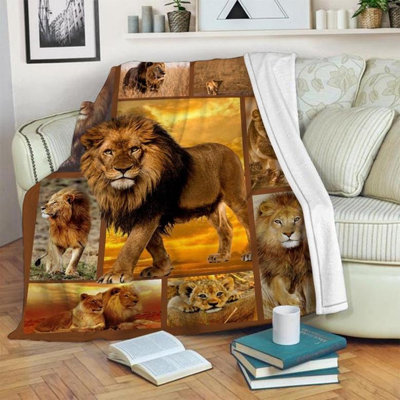 Lion Blanket / Lion Fleece Blanket / Lion Adult Blanket / Lion Kid Blanket/ Animal Blanket