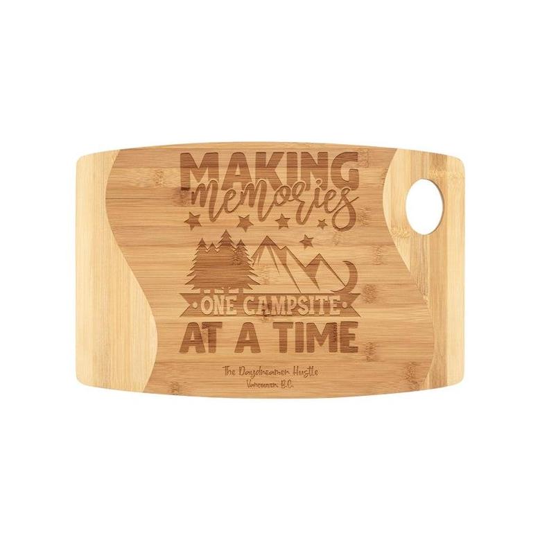 Making Memories One Campsite At A Time Personalized Bamboo Cutting Board, Bamboo Cutting Board, RV gifts, RV decor, Custom Cutting Board