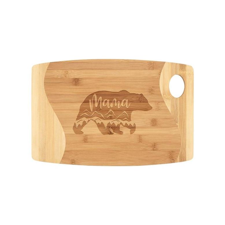 Mama Bear Laser Etched Bamboo Cutting Board, RV gifts Camper decor, RV decor, Custom Camping Cutting Board, RV Kitchen, Nature Lovers Gift