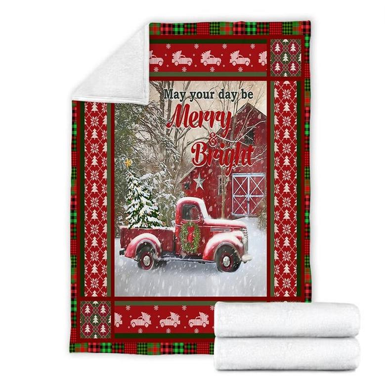 Merry And Bright Christmas Blanket, Special Blanket, Anniversary Gift, Christmas Memorial Blanket Gift Friends and Family Gift