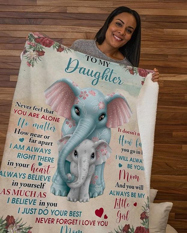 Mom and daughter blankets, elephant blanket gifts from mom dad, Custom Fleece Sherpa Blankets,Christmas blanket Gifts, daughter blankets