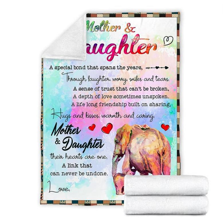 Mother And Daughter Elephant Blanket, Mother's Day Gifts, Christmas Gift For Mother, Anniversary Gift, Mom Blanket, Gift for Daughter