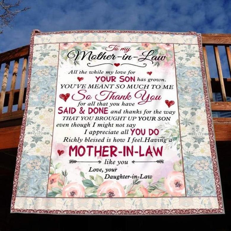 Mother-In-Law blanket, Christmas blanket, Perfect gift for mother in law, wedding gift for mom, blanket gift for mom