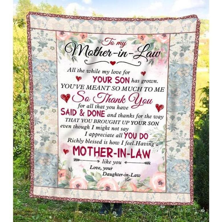 Mother-In-Law blanket, Christmas blanket, Perfect gift for mother in law, wedding gift for mom, blanket gift for mom