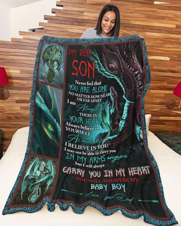 My dear son Blankets, blanket gifts from mom dad, Custom Fleece Sherpa Blankets,Christmas blanket Gifts,blankets for son, son birthday gift