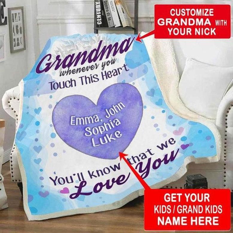 Nana We Love You Customized Blanket, Blanket For Grandma Grandpa, Granny, Personalized Blanket For Grandparents, Christmas Gift For Nana