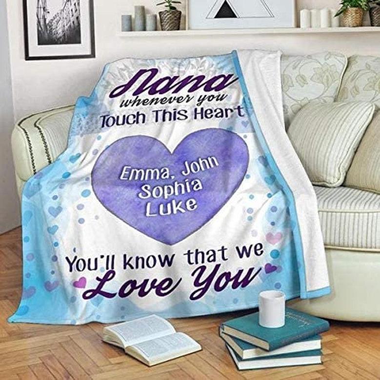 Nana We Love You Customized Blanket, Blanket For Grandma Grandpa, Granny, Personalized Blanket For Grandparents, Christmas Gift For Nana