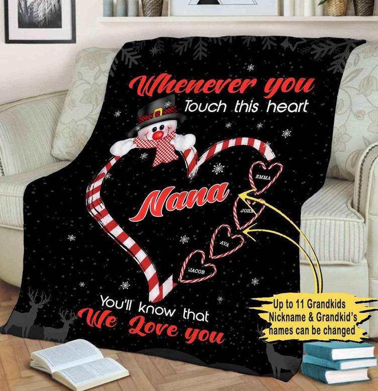 Nana We Love You Customized Blanket, Blanket For Grandma/Nana/Gigi/Grandpa/Gift For Christmas, Birthday, Nana Blanket, Gift From Grandkids