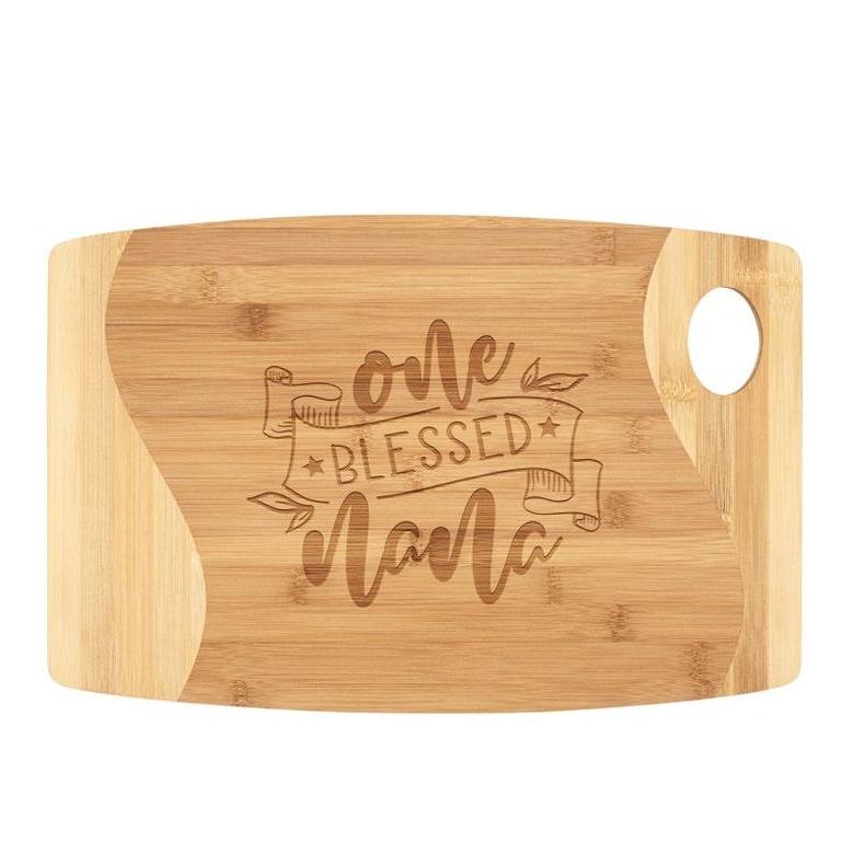 One Blessed Nana Cutting Board Sustainable Bamboo Wood Laser Engraved Birthday Christmas Gift for Grandma Grandmother Women from Grandkids