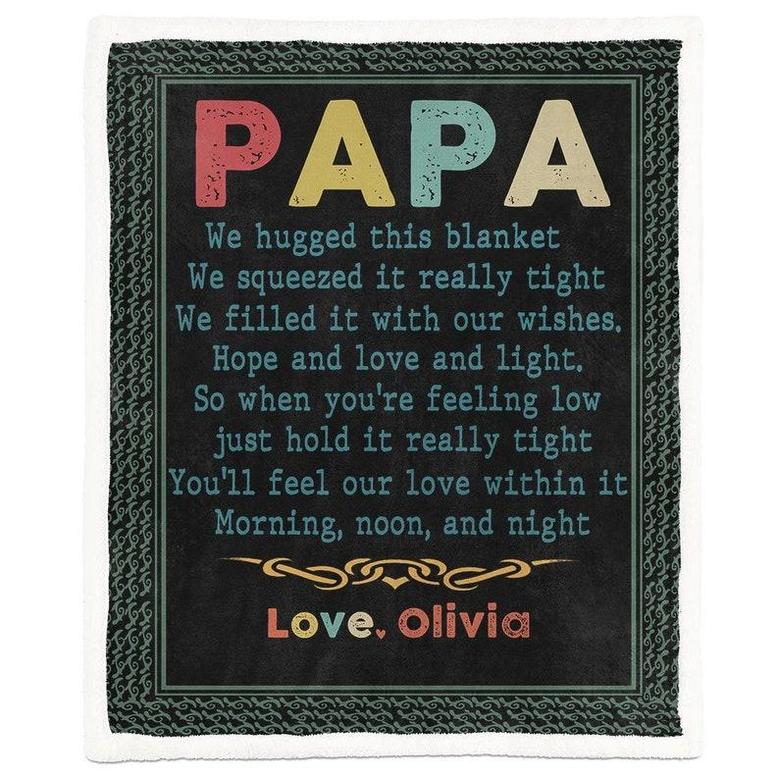 Papa blankets, Christmas blanket Gifts, gift for grandpa, Custom blanket, family blankets, blanket for dad granddaughter family