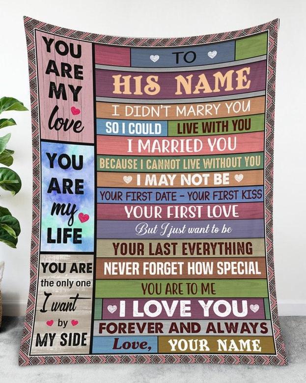 Perfect gift for husband, Blanket for husband, You are my love blanket, Personalized Fleece Sherpa Blankets, anniversary gift, birthday gift
