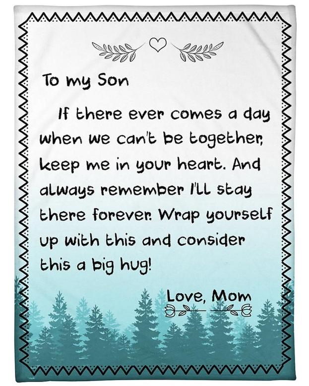 Personalized A Letter To Son From Mom| Fleece Sherpa Woven Blankets| Gifts For Son