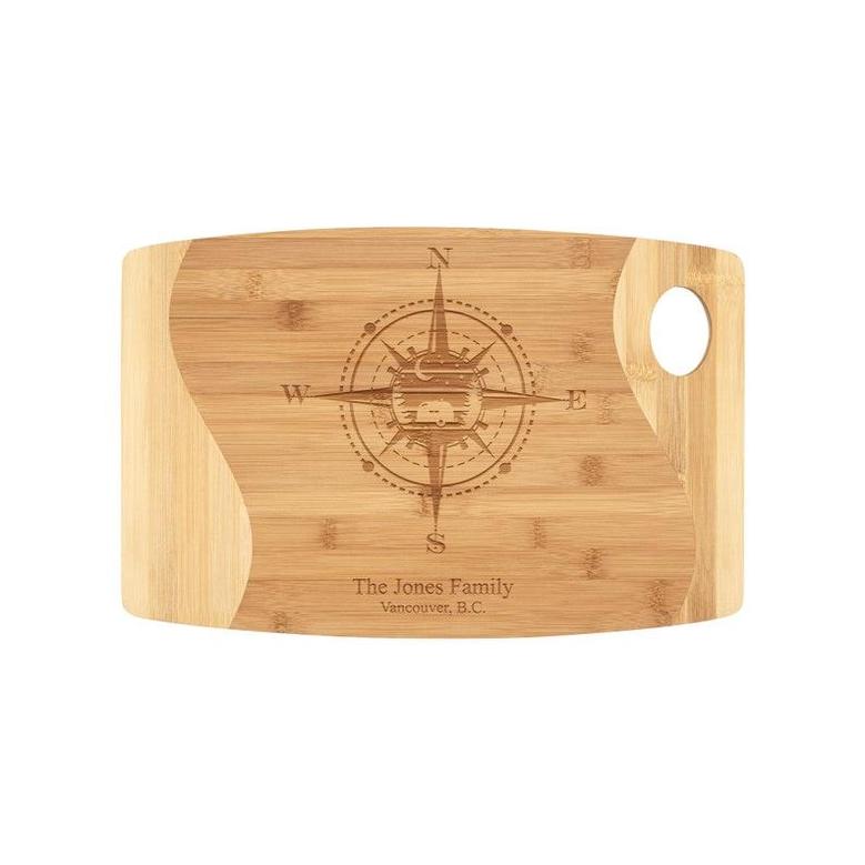 Personalized Bamboo Cutting Board, Compass Cutting Board, Bamboo Cutting Board, Rv gifts Camper decor, RV decor, Custom Cutting Board