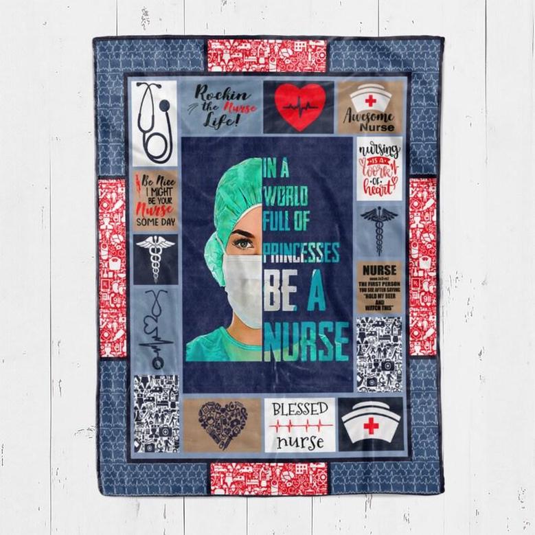 Personalized Be A Nurse| Fleece Sherpa Woven Blankets| Gifts For Nurses| Gifts for Best Friend| Christmas Gift Ideas