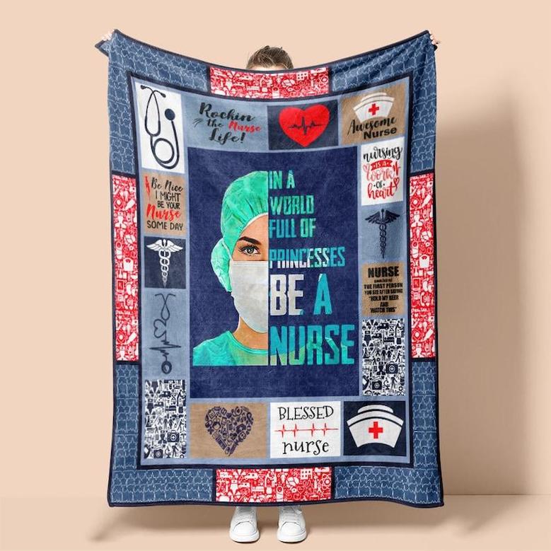Personalized Be A Nurse| Fleece Sherpa Woven Blankets| Gifts For Nurses| Gifts for Best Friend| Christmas Gift Ideas