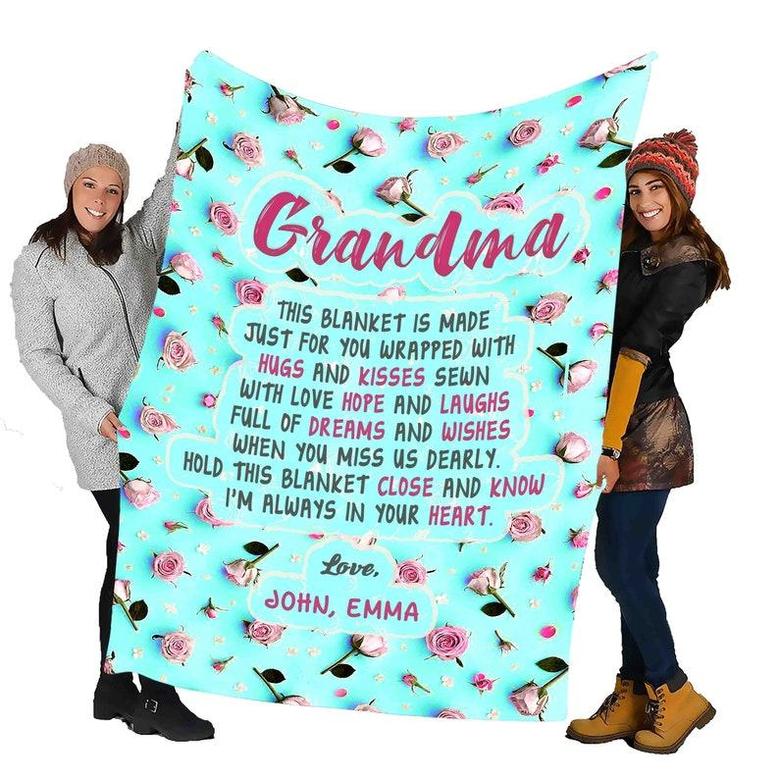 Personalized Blanket For Grandparent's Day, Gift For Dad, Granny, Nana, Papa, Custom Fleece Blanket, Blanket And Throws, Family Blanket