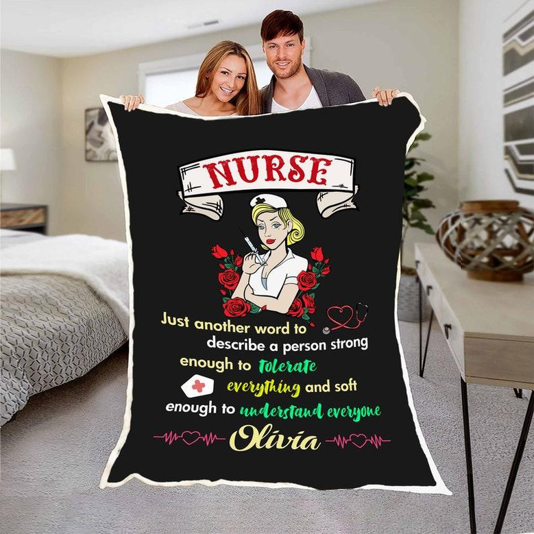 Personalized nurse blanket sale