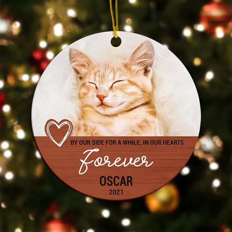 Personalized By Our Side In Our Heart Ornament | Gift For Pet Lover | Custom Photo Ornament