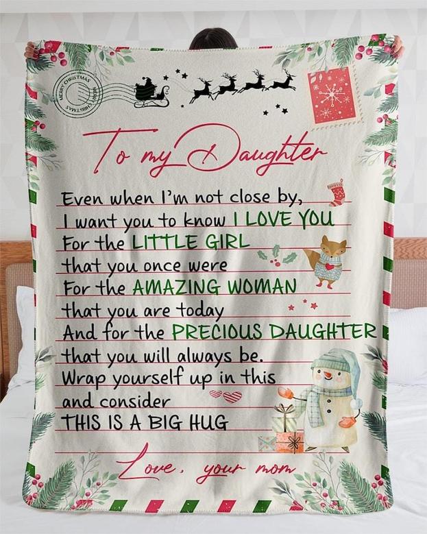 Personalized Christmas Blanket Love Letter To Daughter From Mom| Fleece Sherpa Woven Blankets| Gifts For Daughter