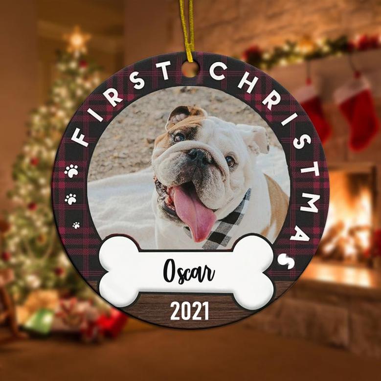 Personalized Dogs First Christmas Ornament | Gift For Pet Lovers | Custom Photo Ornament