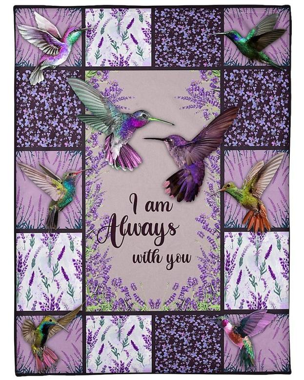 Personalized I'm Always With You Hummingbirds| Fleece Sherpa Woven Blankets| Christmas Gift Ideas