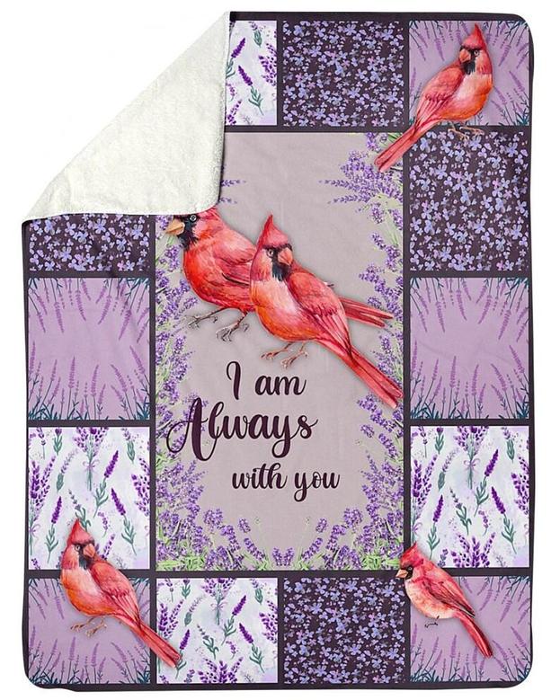 Personalized I'm Always With You Northern Cardinal| Fleece Sherpa Woven Blankets| Christmas Gift Ideas