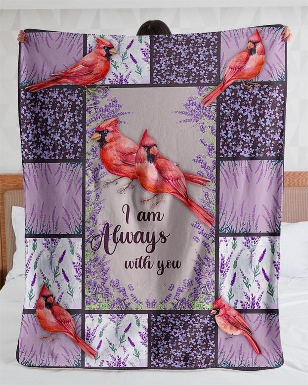 Personalized I'm Always With You Northern Cardinal| Fleece Sherpa Woven Blankets| Christmas Gift Ideas