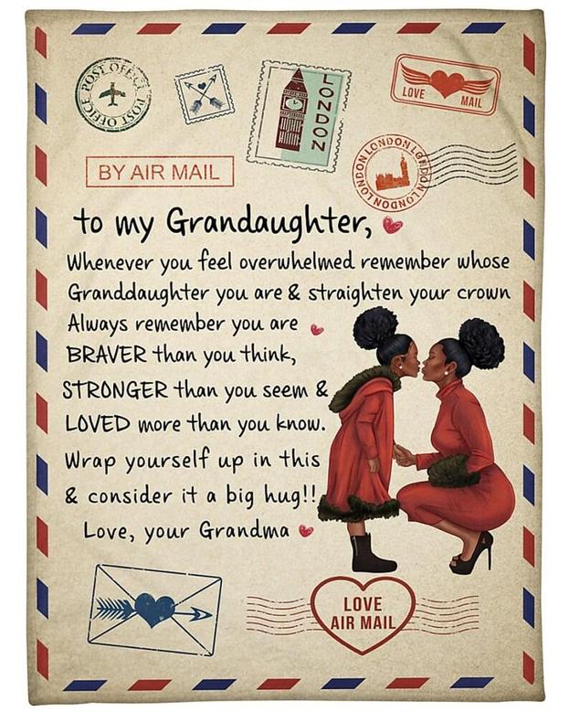 Personalized Love Letter To Granddaughter Love From Grandma| Fleece Sherpa Woven Blankets| Gifts For Granddaughter