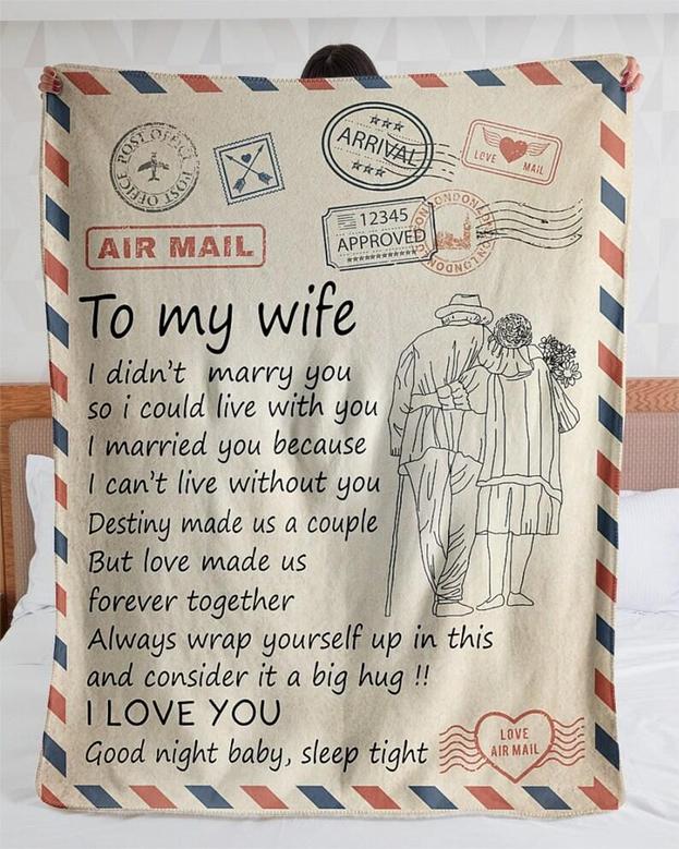 Personalized Love Letter To Wife From Husband| Fleece Sherpa Woven Blankets| Gifts For Wife