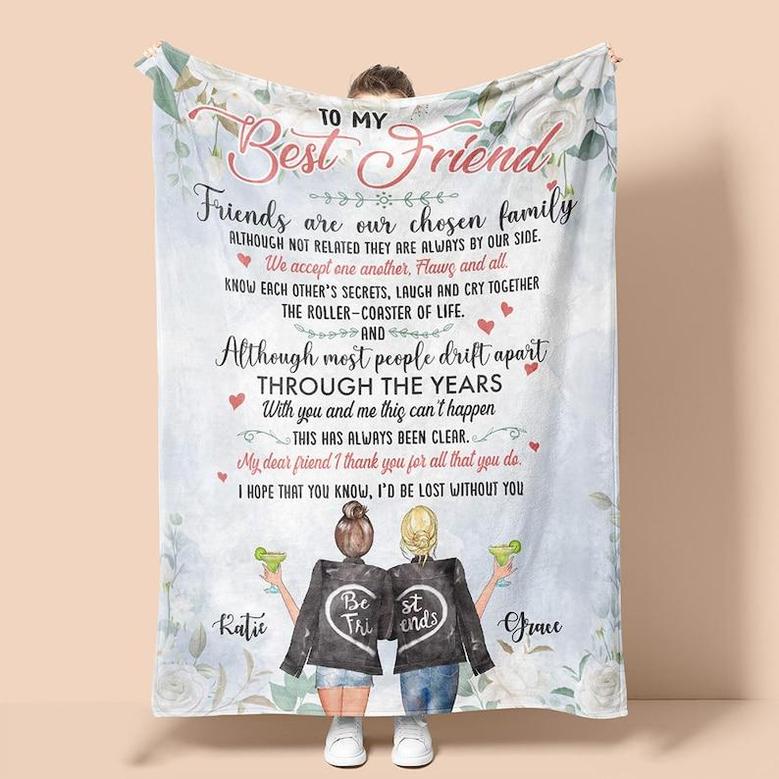 Personalized To My Best Friend Friends Are Our Chosen Family | Fleece Sherpa Woven Blankets | Custom Gifts For BFF| Best Birthday Gift