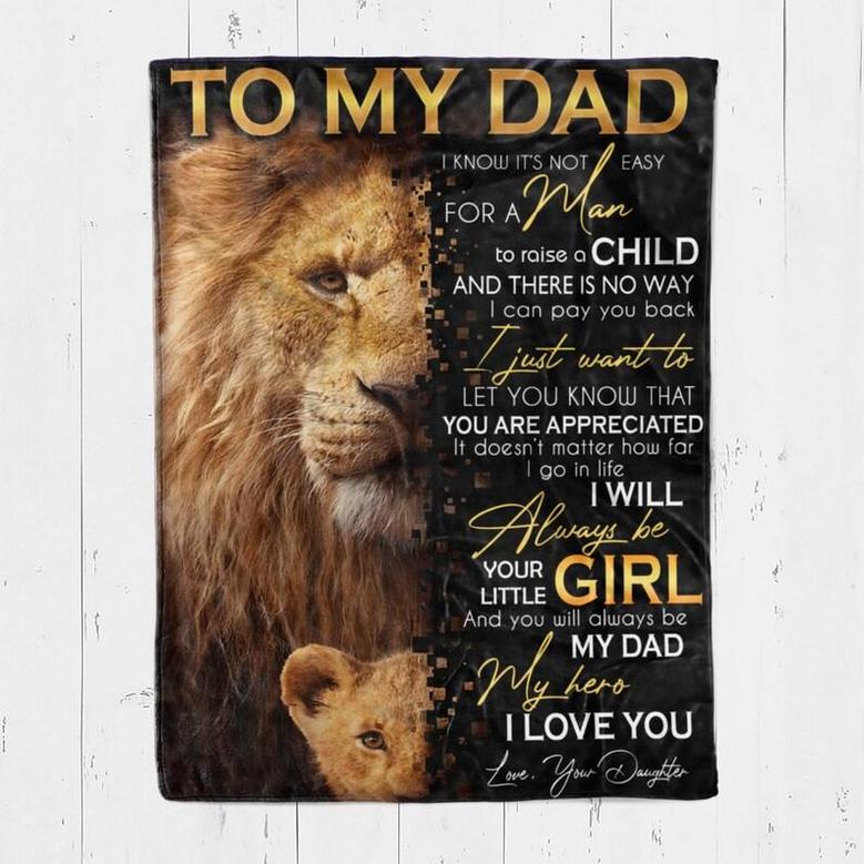 Personalized To My Dad Love From Your Little Girl | Fleece Sherpa Woven Blankets| Gifts For Father, Dad| Father's Day Gifts