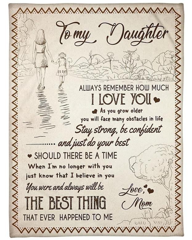 Personalized To My Daughter Always Remember How Much I Love You From Mom| Fleece Sherpa Woven Blankets| Gifts For Daughter
